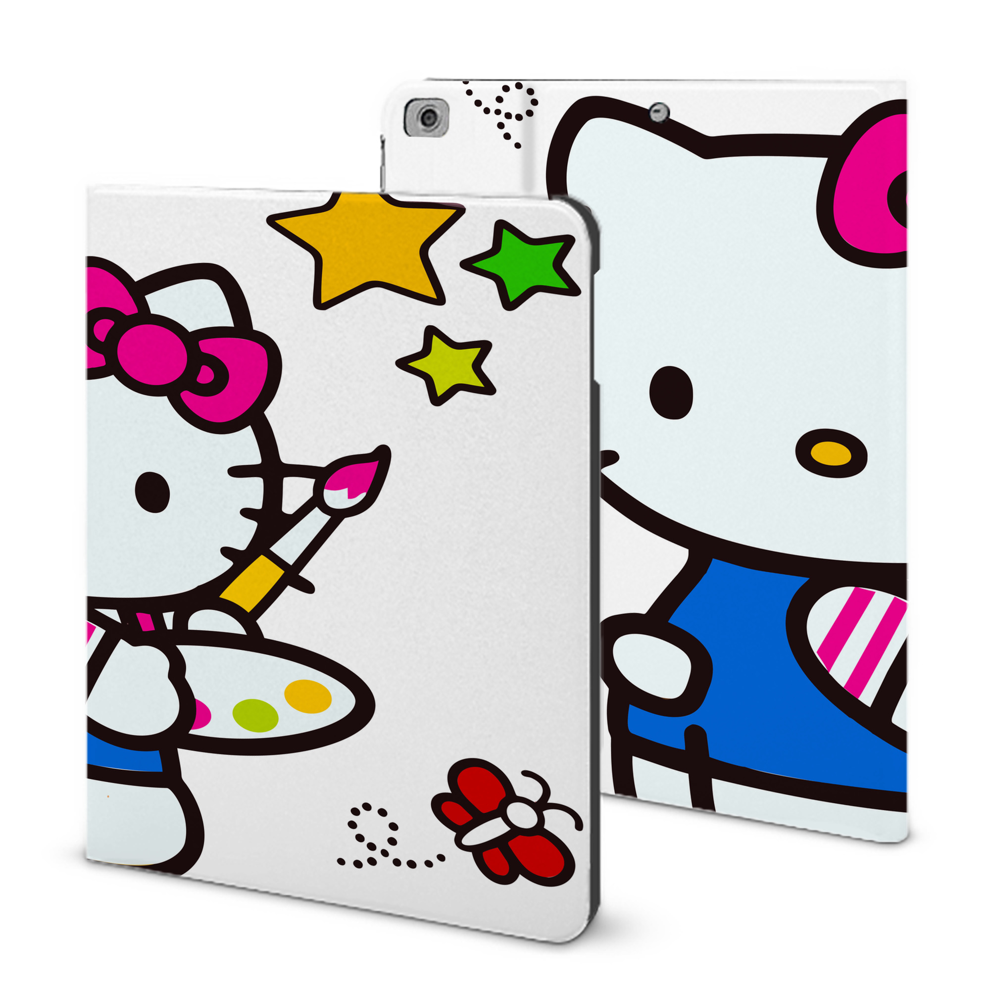 （画像用） Hello Kitty ハローキティ IPad ケース ブック型 PUレザー TPU 耐衝撃 軽量 薄型 ペン収納なし 全面保護 IPad 各モデル対応